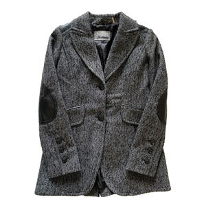 Guess Los Angeles 1981 Blazer Womens Small Leather Trim Wool Hipster Sports Coat